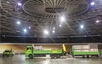 Bühnenkonstruktion im Velodrom